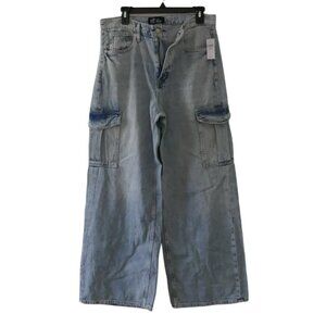 Gap Factory High Rise Wide-Leg Cargo Jeans, Size 31